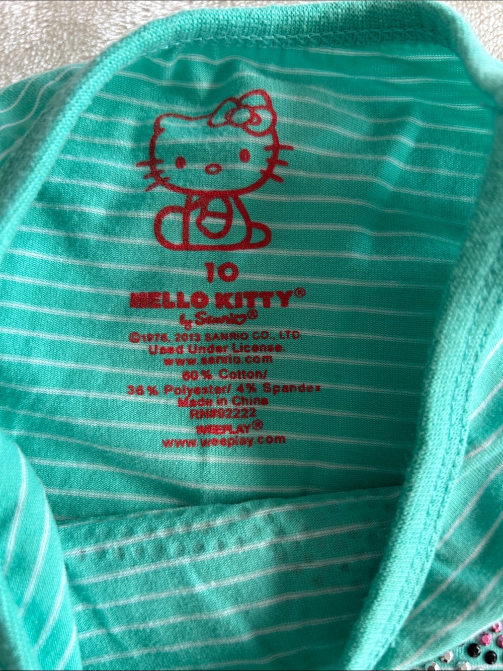 Hello Kitty Turquoise Ruffle Dress Size 10 - Picture 3 of 4